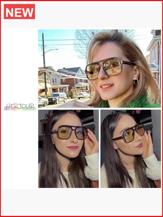 Vintage Oversized Aviator Sunglasses Women Men 70s Classic main image 6